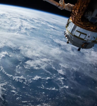 Earth and lunar module